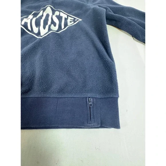 Lacoste LIVE Fleece Sweatshirt Diamond Logo Pullover Navy Blue Mens - Picture 5 of 10